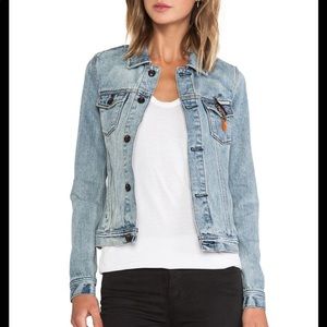 MAISON SCOTCH Amsterdam Blauw Trucker Jacker in Classic Denim